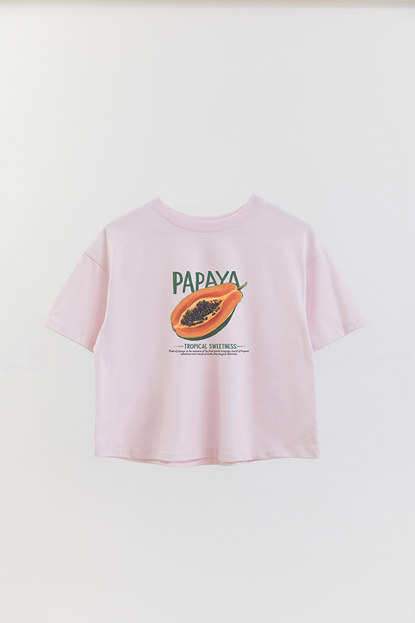 REMERA CROP ESTAMPADA HARVEST PAPAYA