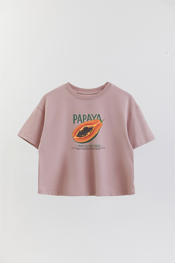 REMERA CROP ESTAMPADA HARVEST PAPAYA