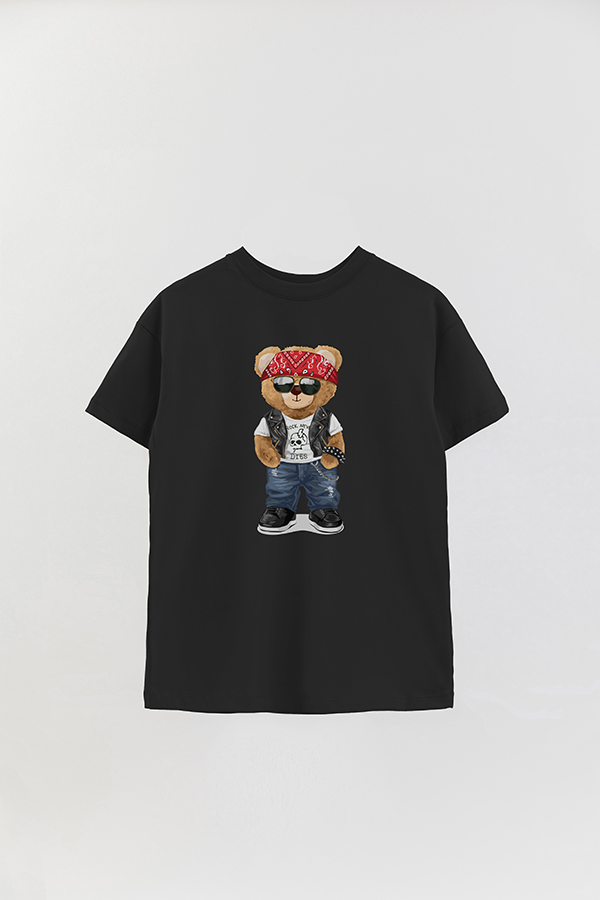 REMERA OVER ESTAMPADA UNISEX TEDDY ROCK NEVER DIES
