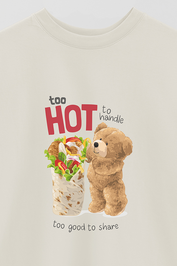 REMERA OVER ESTAMPADA UNISEX TEDDY HOT