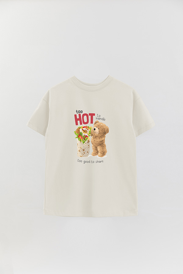 REMERA OVER ESTAMPADA UNISEX TEDDY HOT