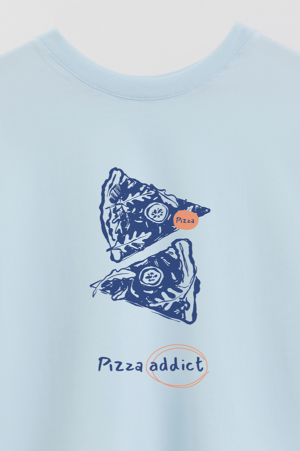 REMERA CROP ESTAMPADA ITALY PIZZA ADDICT
