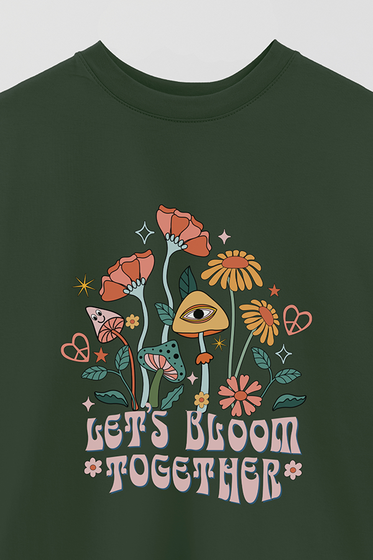 REMERA OVER ESTAMPADA BH2 LET'S BLOOM