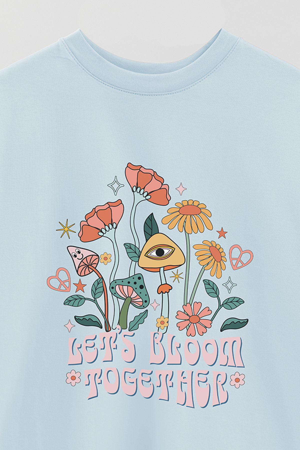 REMERA OVER ESTAMPADA BH2 LET'S BLOOM