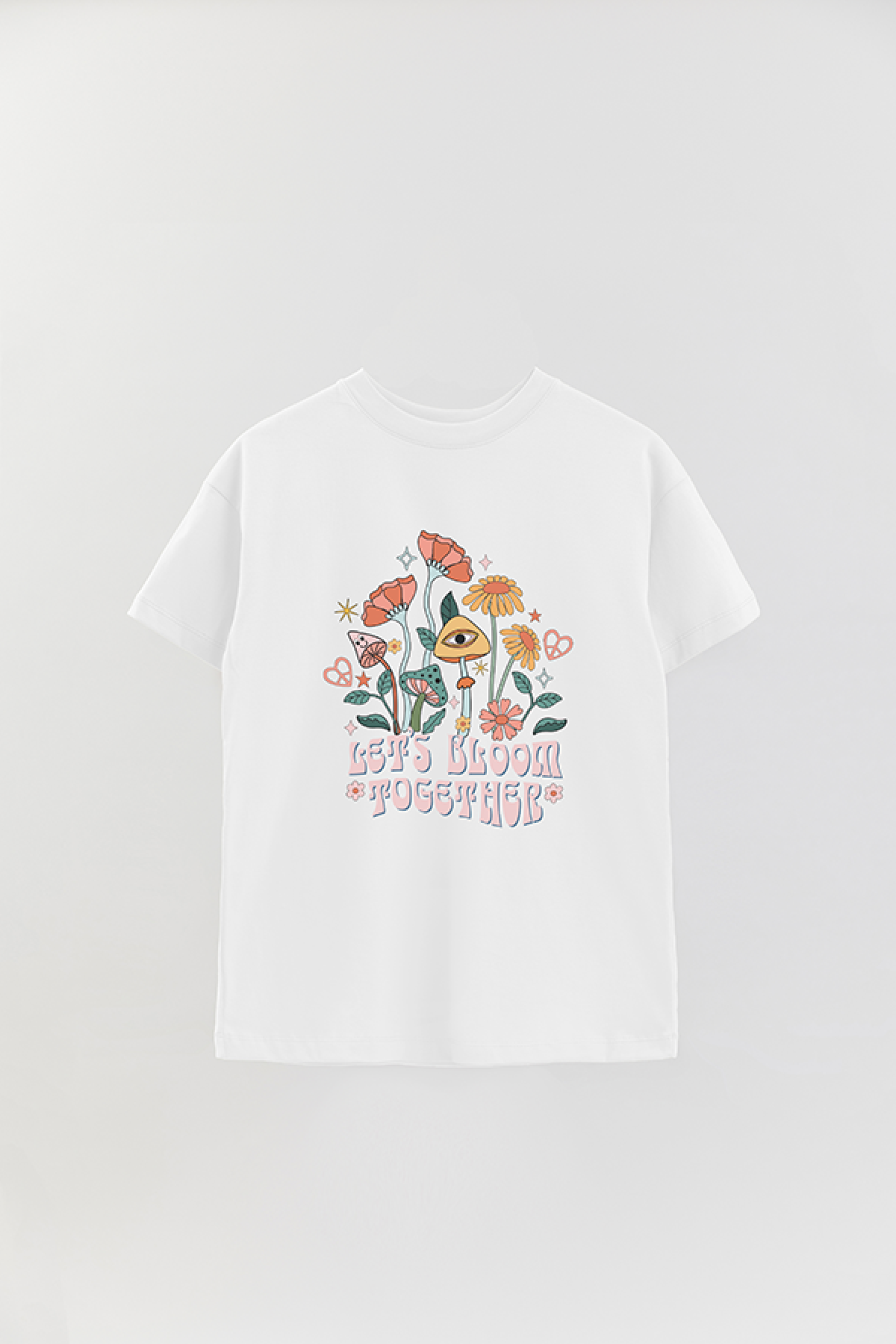 REMERA OVER ESTAMPADA BH2 LET'S BLOOM