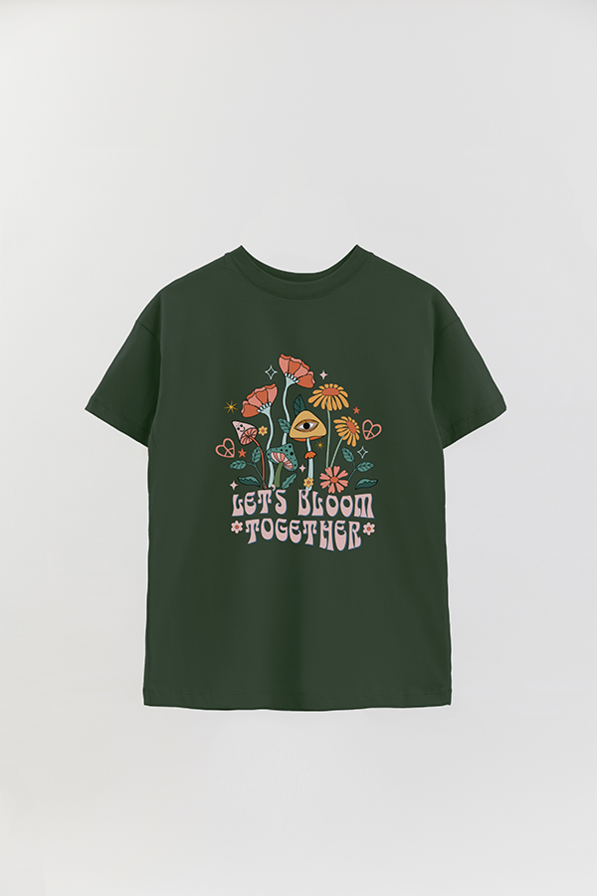 REMERA OVER ESTAMPADA BH2 LET'S BLOOM