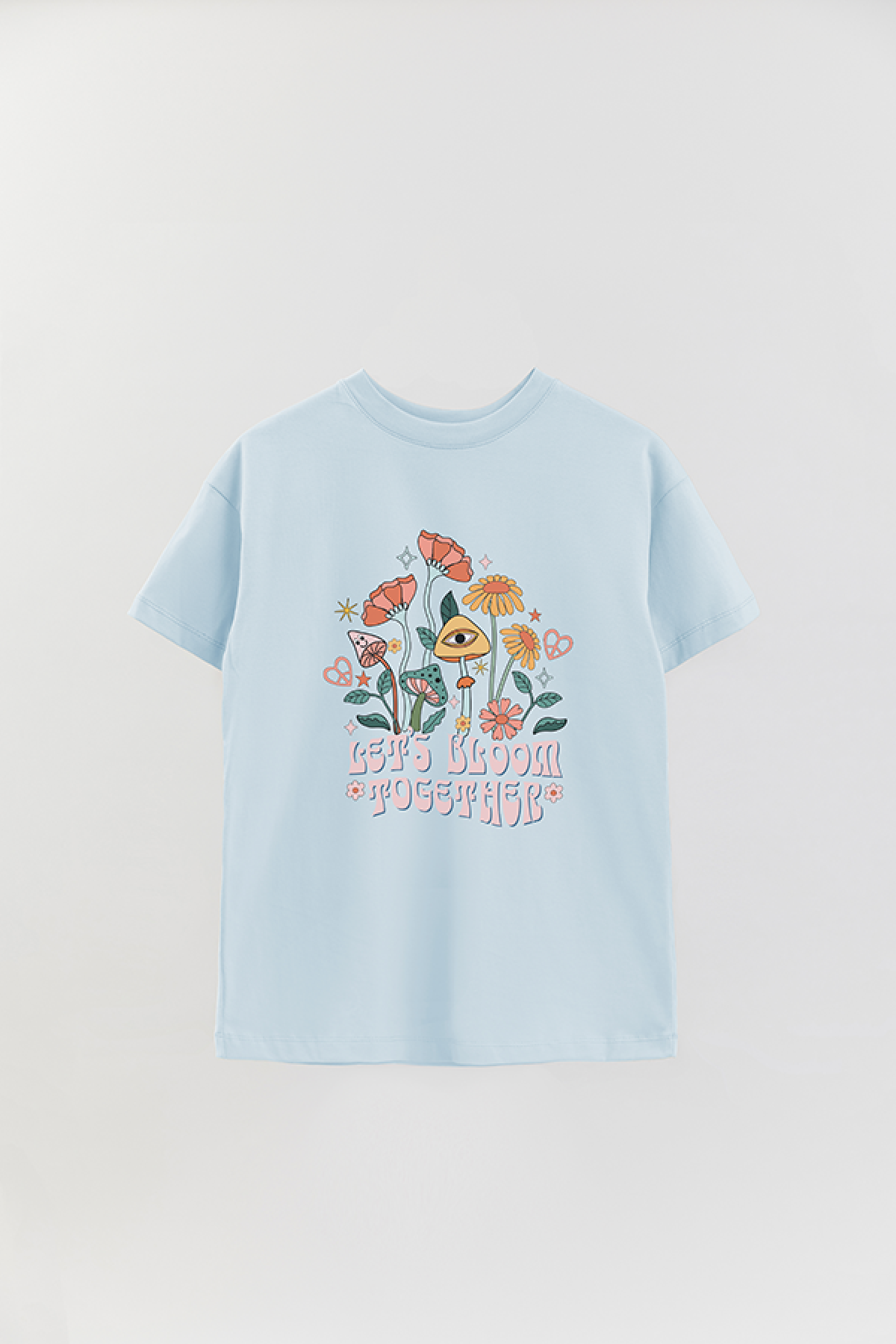 REMERA OVER ESTAMPADA BH2 LET'S BLOOM