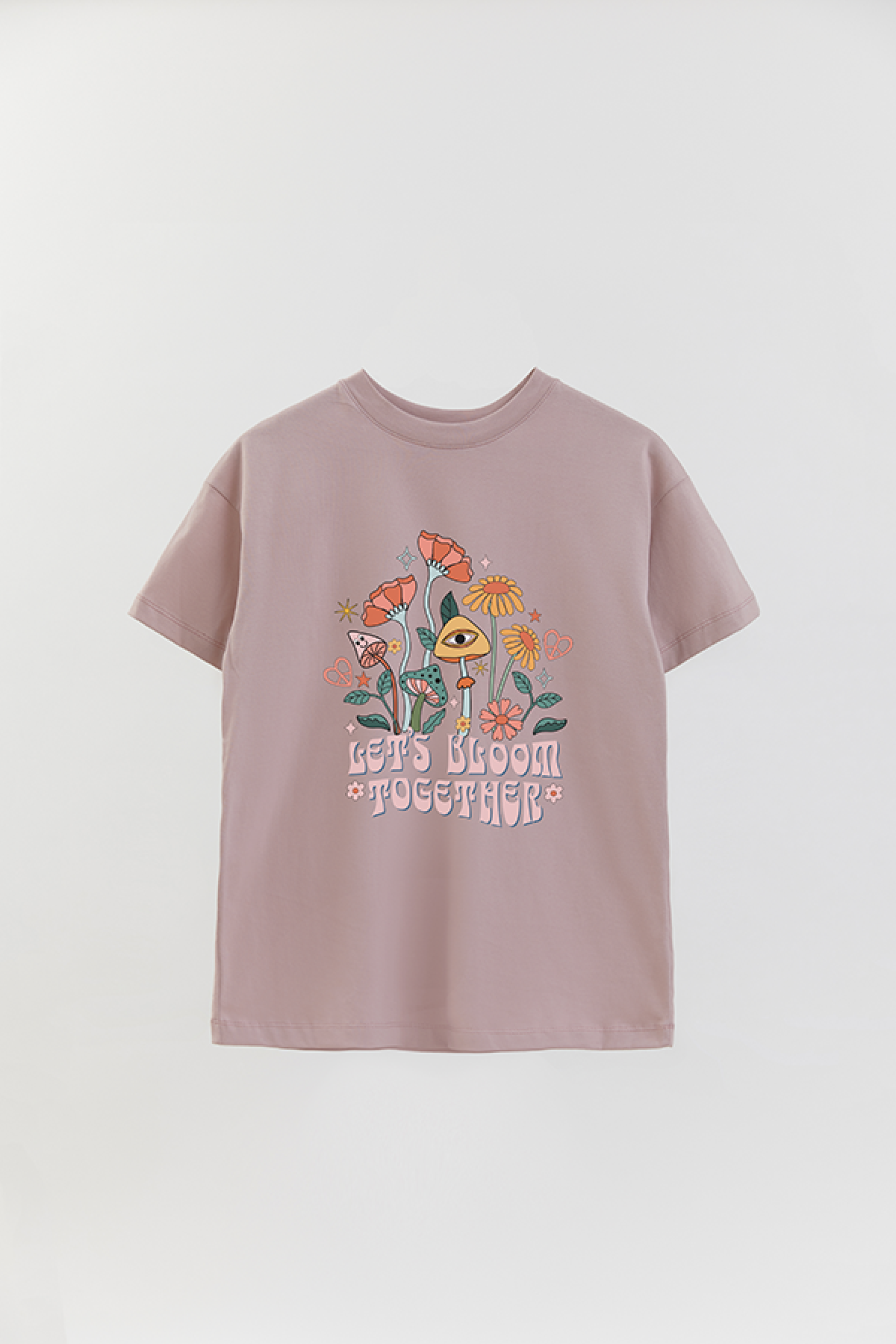 REMERA OVER ESTAMPADA BH2 LET'S BLOOM