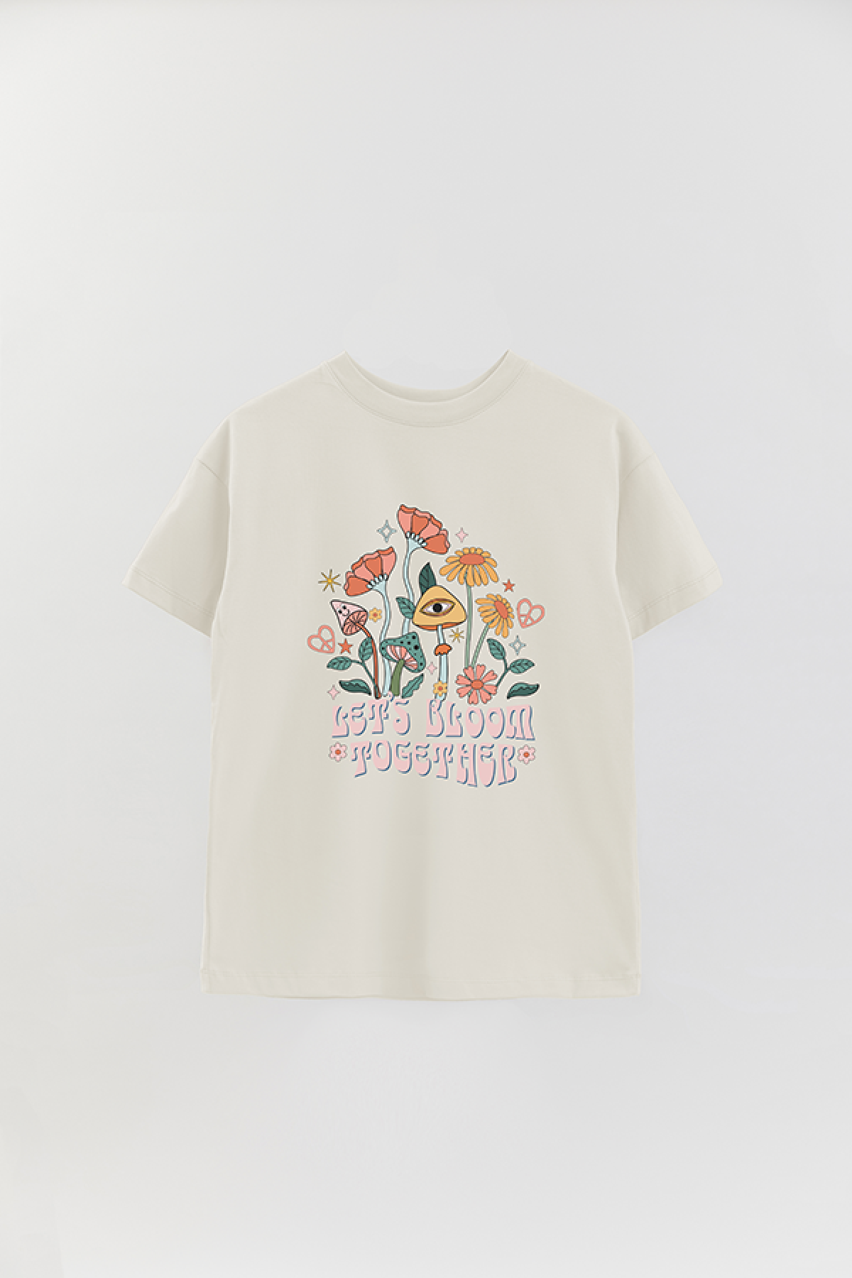 REMERA OVER ESTAMPADA BH2 LET'S BLOOM