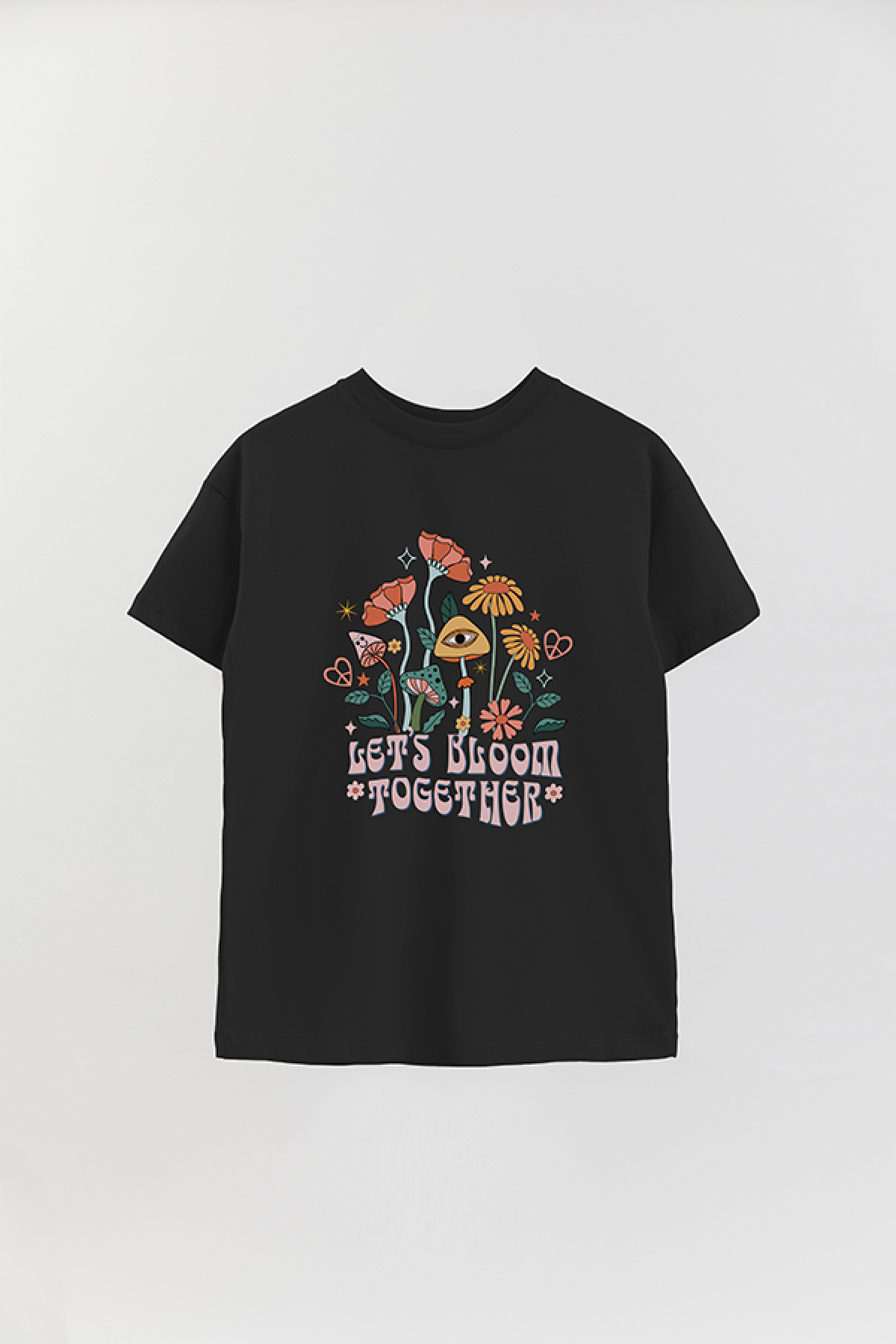 REMERA OVER ESTAMPADA BH2 LET'S BLOOM
