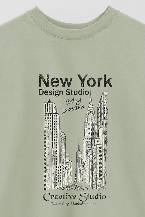 REMERA OVER ESTAMPADA NEW YORK DESIGN STUDIO