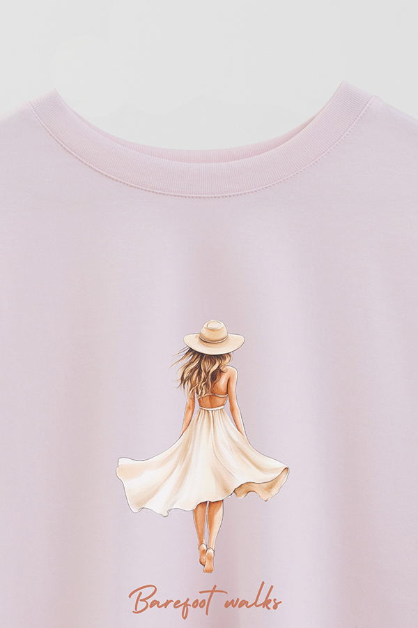 REMERA CROP ESTAMPADA COASTAL BAREFOOT WALKS