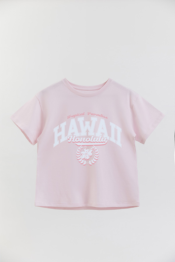 REMERA GIRL OVER TROPICAL PARADISE