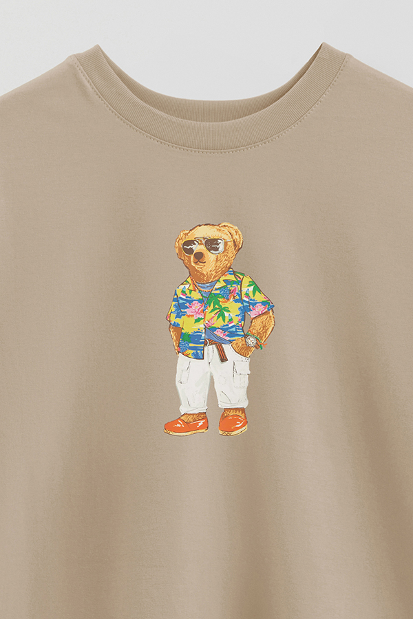 REMERA OVER ESTAMPADA UNISEX BEAR SUMMER 1