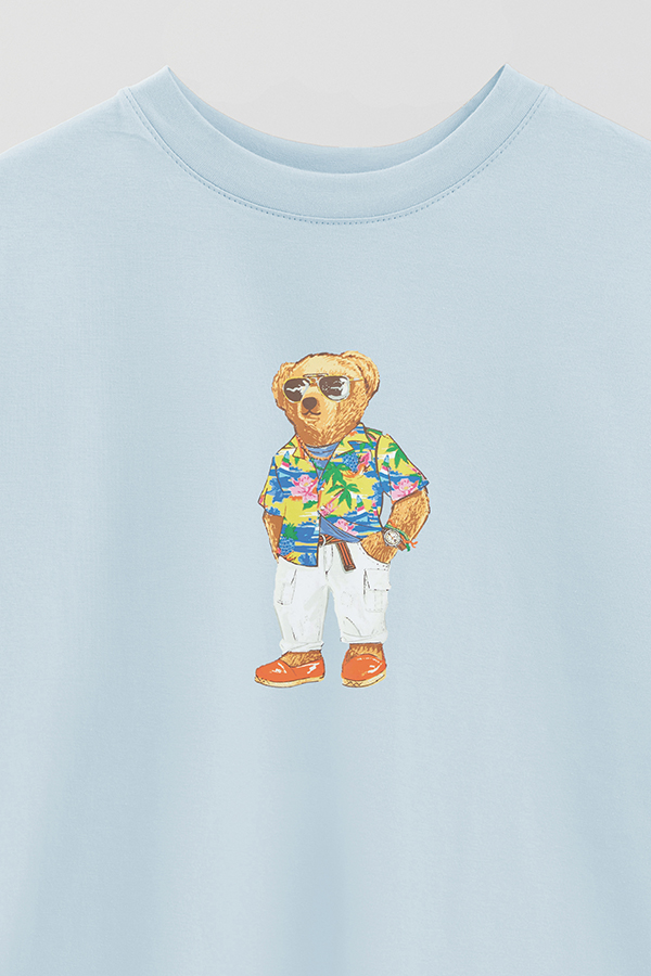 REMERA OVER ESTAMPADA UNISEX BEAR SUMMER 1