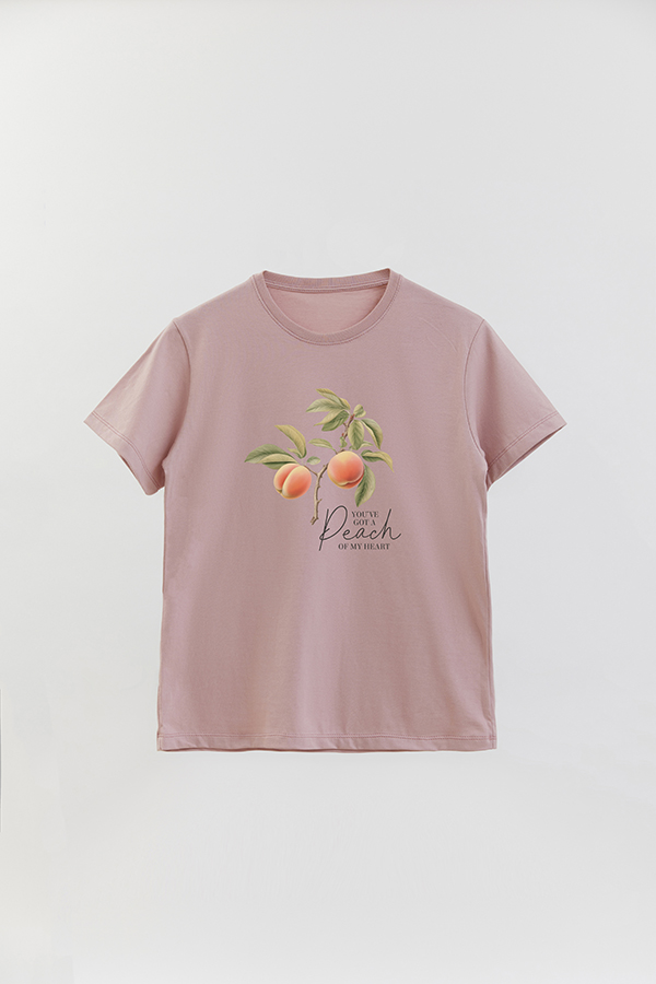 REMERA BASICA ESTAMPADA HARVEST PEACH