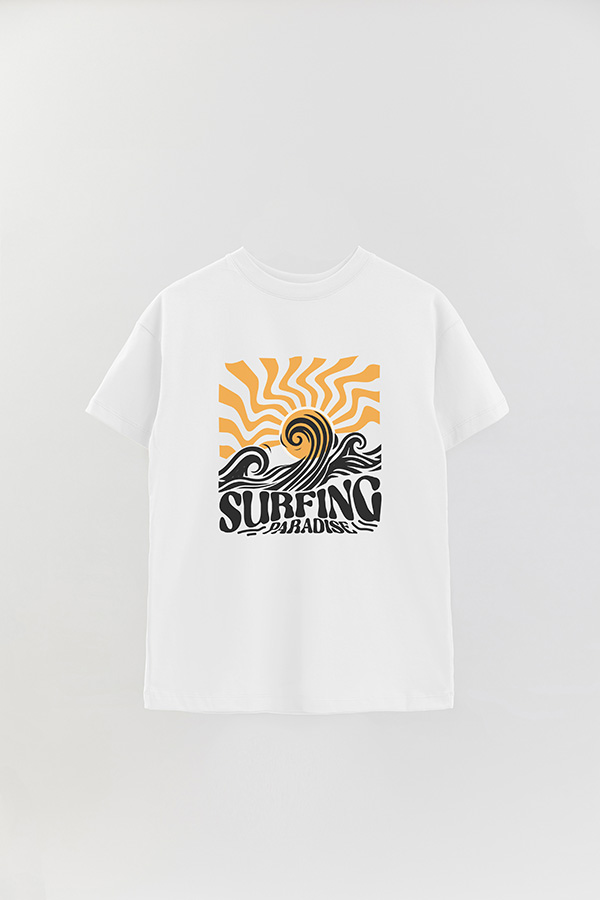 REMERA OVER ESTAMPADA SURFING PARADISE RT
