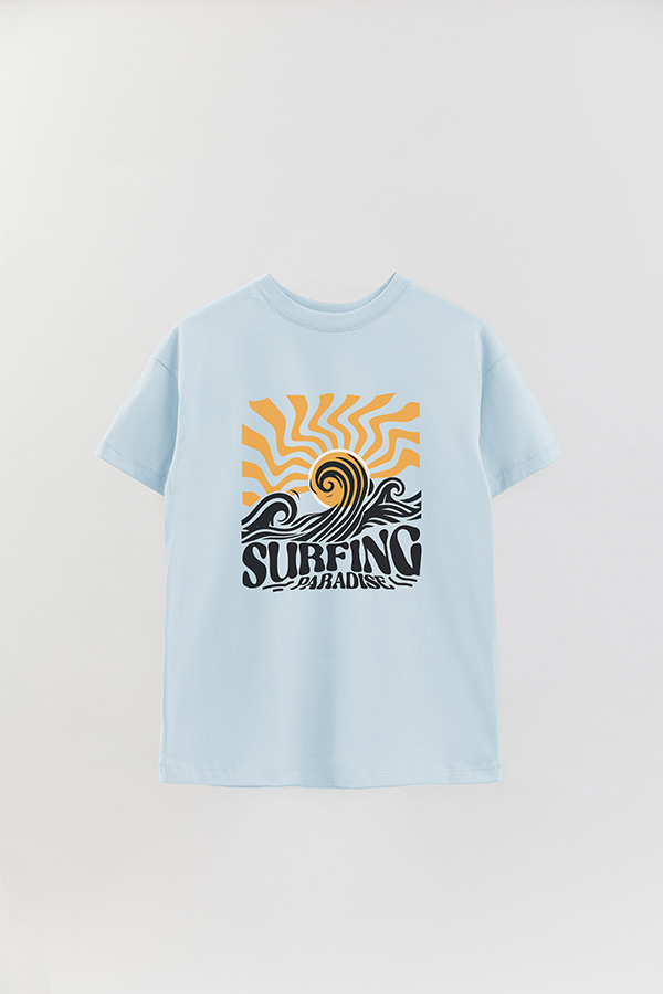 REMERA OVER ESTAMPADA SURFING PARADISE RT