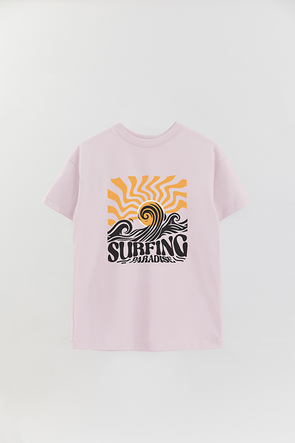 REMERA OVER ESTAMPADA SURFING PARADISE RT