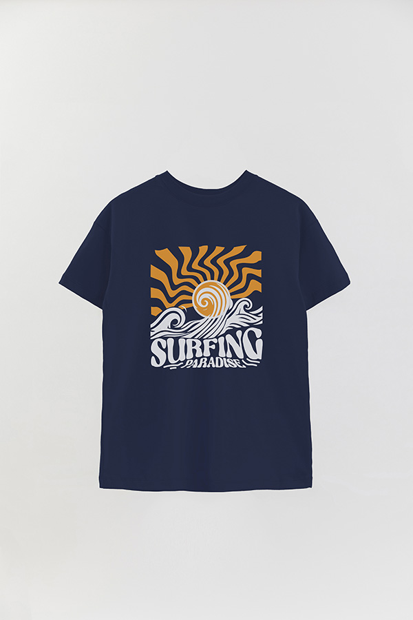 REMERA OVER ESTAMPADA SURFING PARADISE RT
