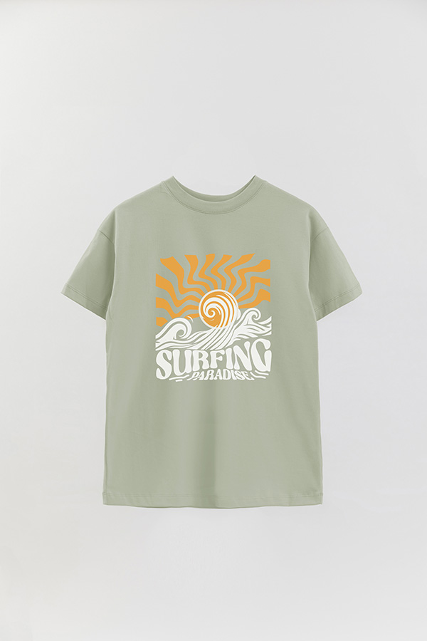 REMERA OVER ESTAMPADA SURFING PARADISE RT