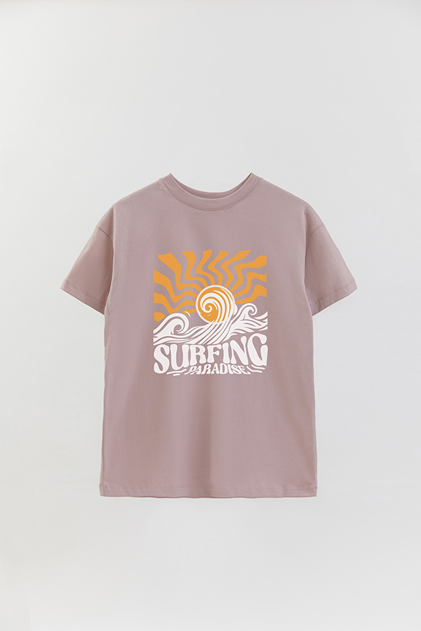 REMERA OVER ESTAMPADA SURFING PARADISE RT