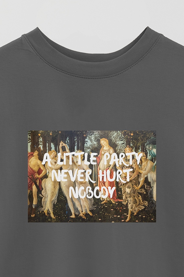 REMERA OVER ESTAMPADA ART COLLECTION 86 A LITTLE PARTY