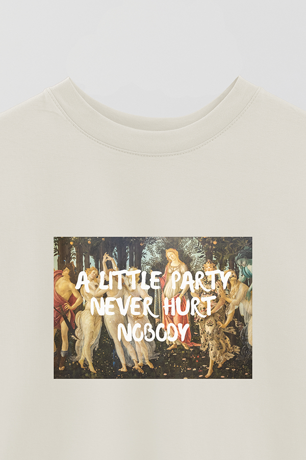 REMERA OVER ESTAMPADA ART COLLECTION 86 A LITTLE PARTY