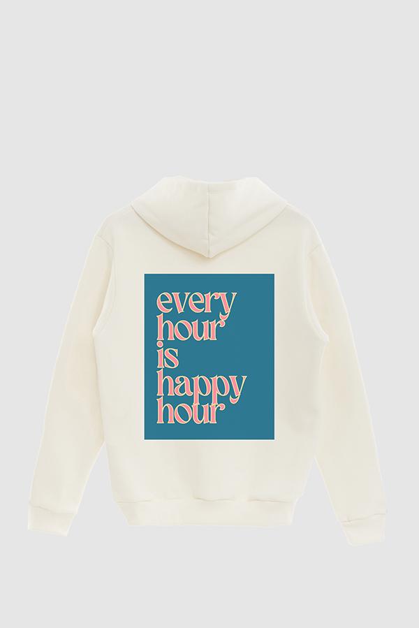 HOODIE ESTAMPADO POSTER HEART EVERY HOUR NAVY