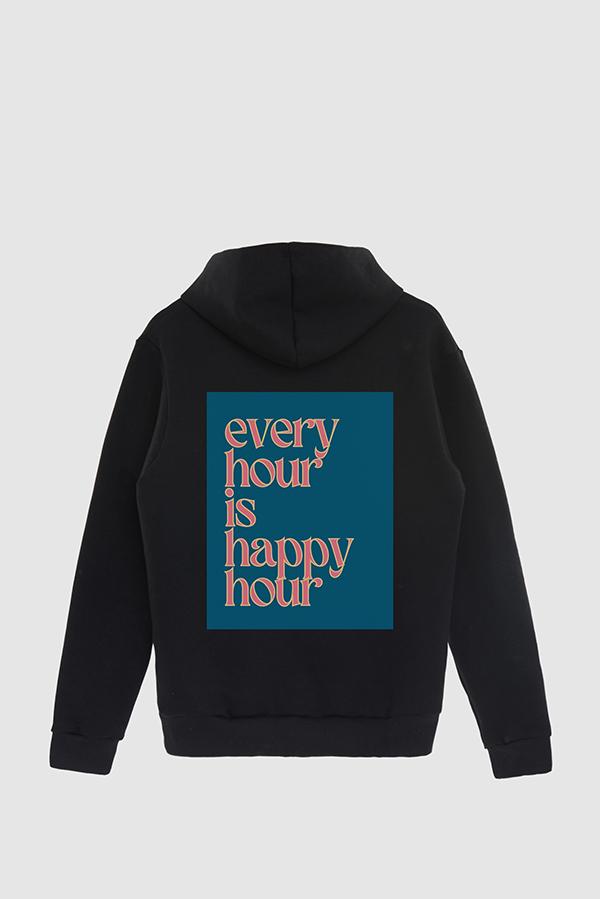 HOODIE ESTAMPADO POSTER HEART EVERY HOUR NAVY
