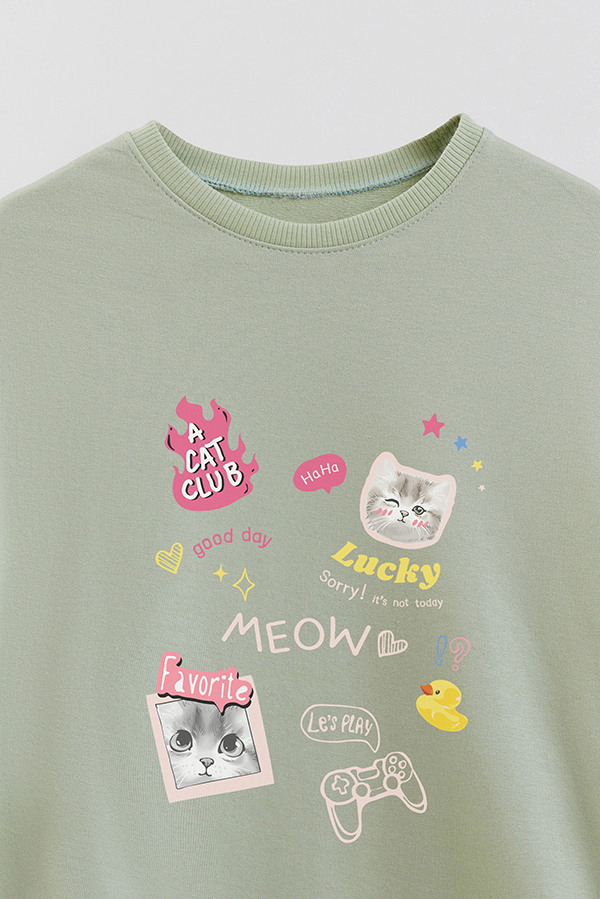 BUZO CREWNECK RUSTICO KITTY DREAMS CAT CLUB