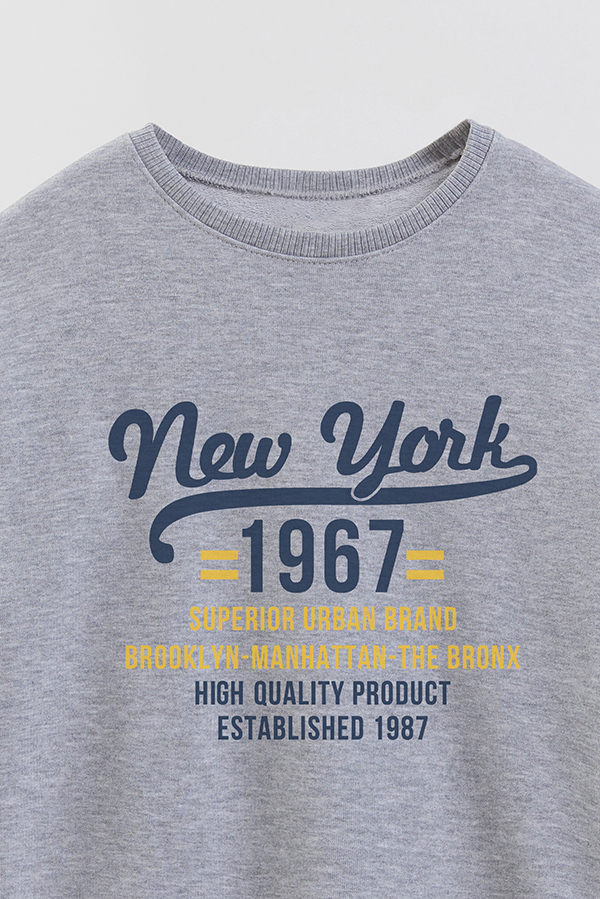 BUZO CREWNECK RUSTICO LITTLE YORK NEW YORK
