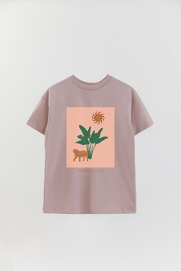 REMERA OVER ESTAMPADA TROPICAL ART