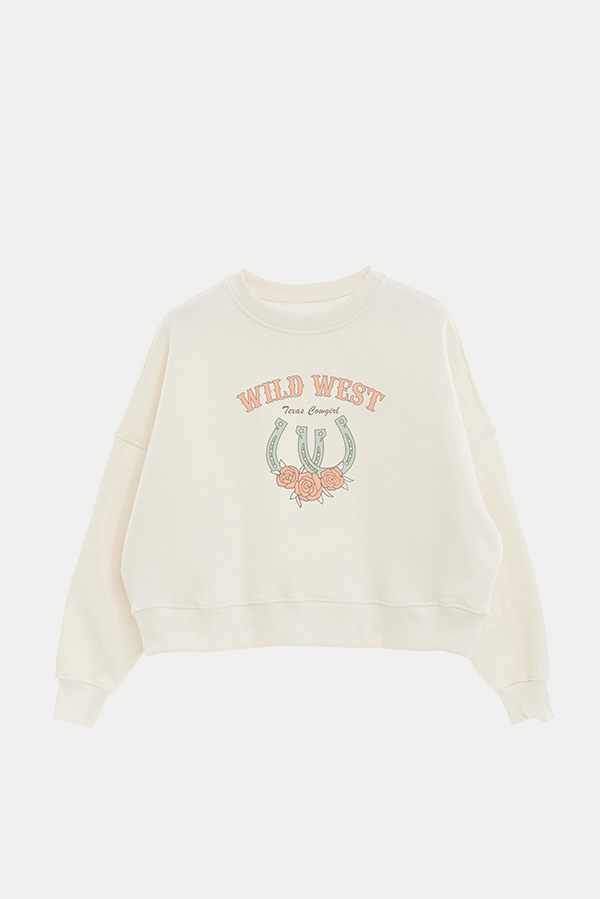 BUZO CROP ESTAMPADO TEXAN TEXAS COWGIRL
