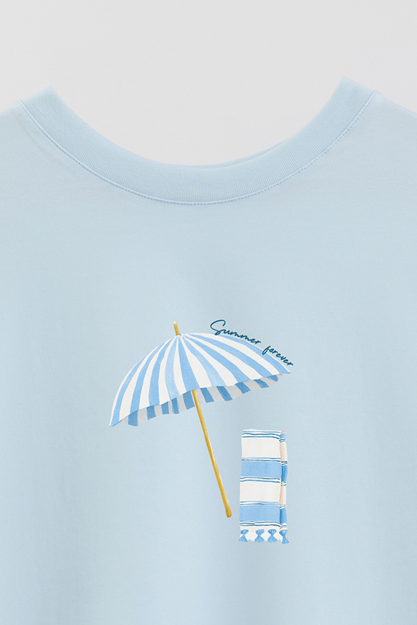 REMERA CROP ESTAMPADA COASTAL SUMMER FOREVER