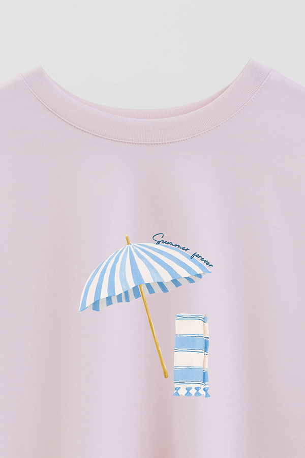 REMERA CROP ESTAMPADA COASTAL SUMMER FOREVER