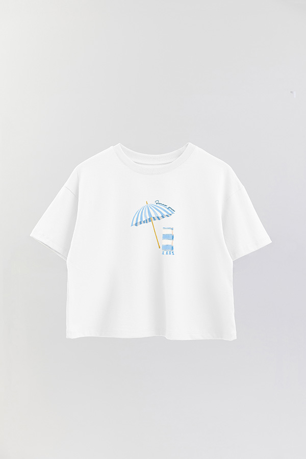 REMERA CROP ESTAMPADA COASTAL SUMMER FOREVER