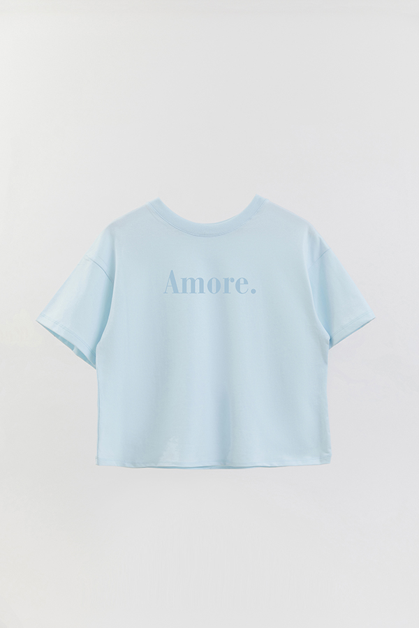 REMERA CROP ESTAMPADA ITALY AMORE