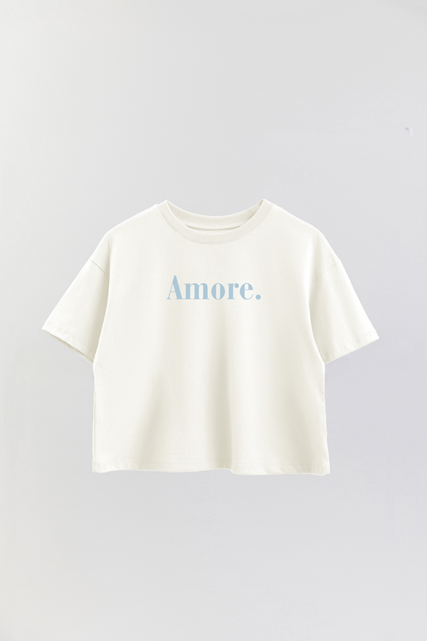 REMERA CROP ESTAMPADA ITALY AMORE