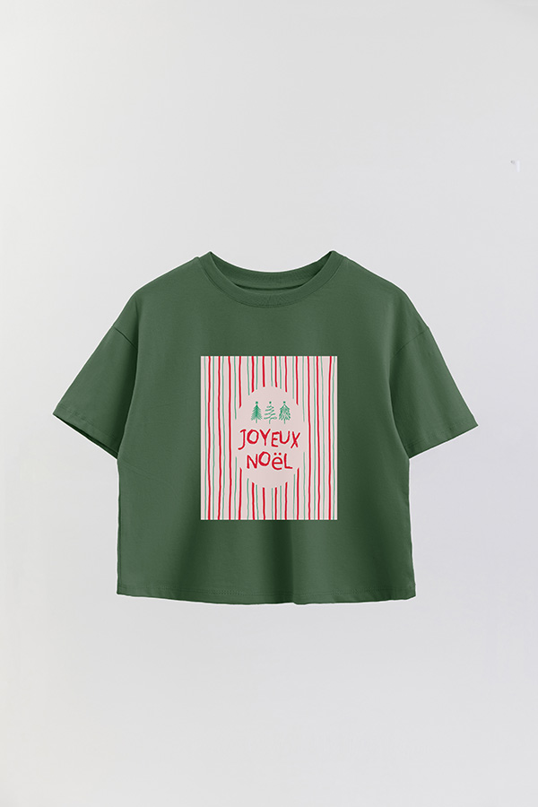 REMERA CROP JOYEUX NOEL