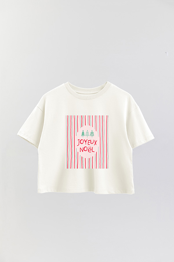 REMERA CROP JOYEUX NOEL