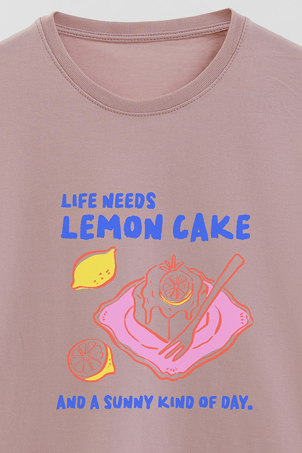 REMERA BASICA ESTAMPADA HD LEMON CAKE