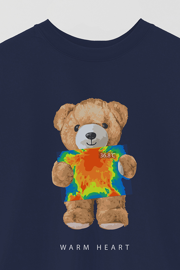 REMERA OVER ESTAMPADA UNISEX TEDDY WARM HEART