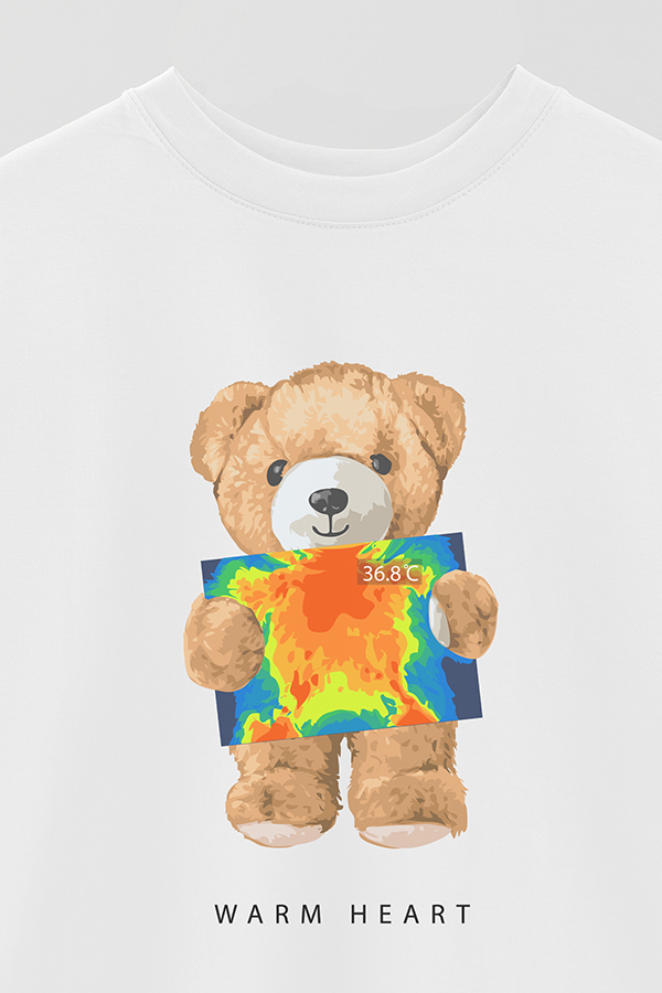 REMERA OVER ESTAMPADA UNISEX TEDDY WARM HEART