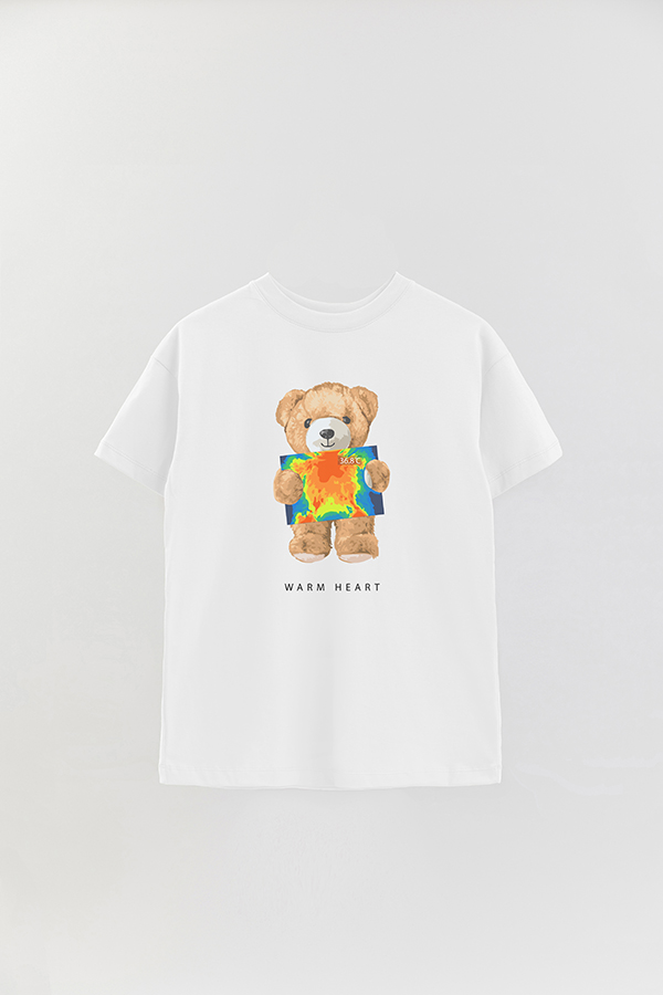 REMERA OVER ESTAMPADA UNISEX TEDDY WARM HEART