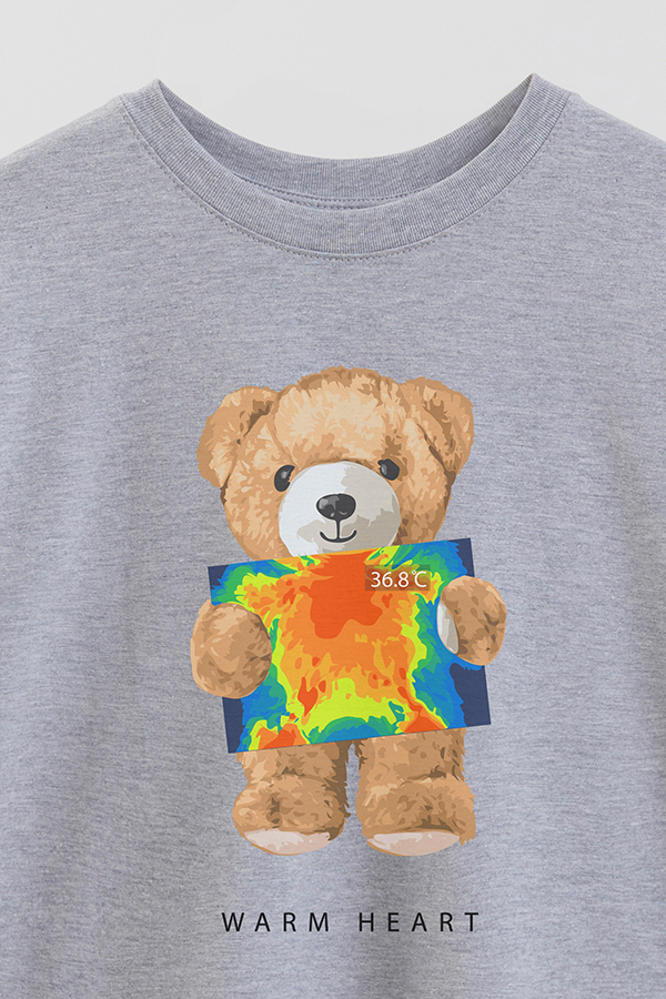 REMERA OVER ESTAMPADA UNISEX TEDDY WARM HEART