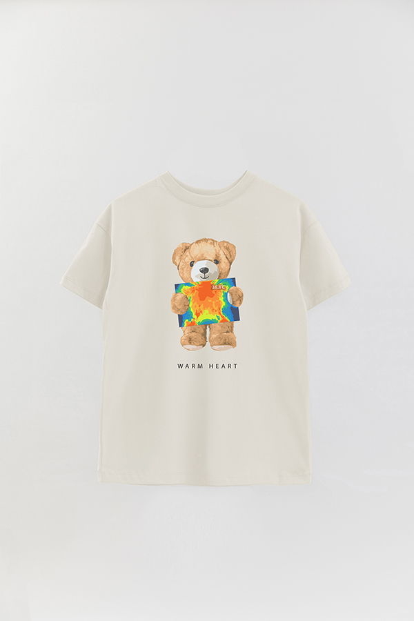 REMERA OVER ESTAMPADA UNISEX TEDDY WARM HEART