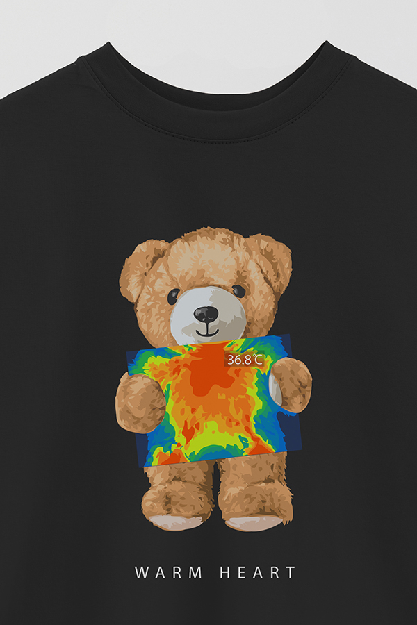 REMERA OVER ESTAMPADA UNISEX TEDDY WARM HEART