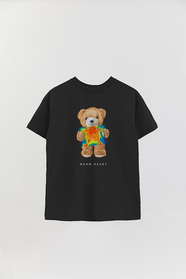 REMERA OVER ESTAMPADA UNISEX TEDDY WARM HEART