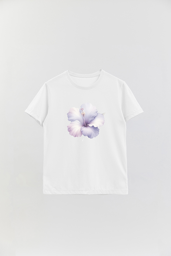 REMERA BASICA ESTAMPADA HIBISCUS B1